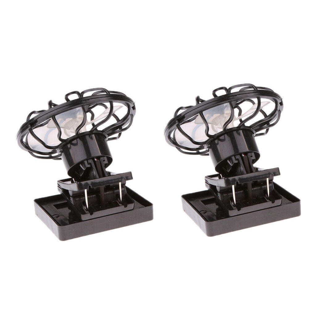 2Pcs Portable Solar Sun Energy Panel Fan Outdoor Hat   Blower Outdoor