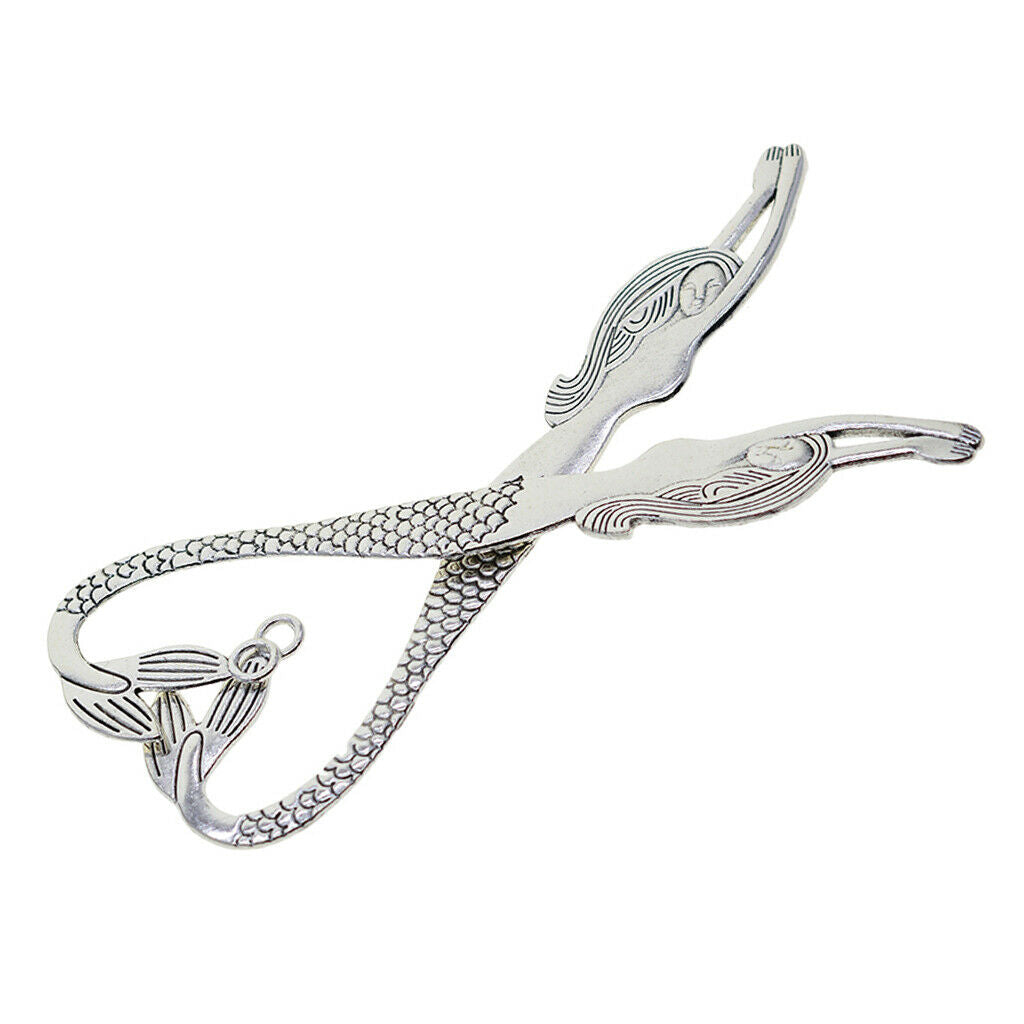 Retro Alloy Bookmarks Mermaid Pattern Book Hooks Beading Marks Jewelry