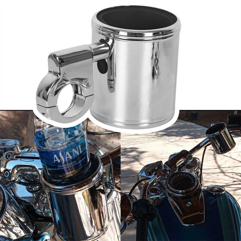 Front Adjustable Handle Cup Holder For Motorcycle Bike ATV 7/8-1 1/4" Handlebar