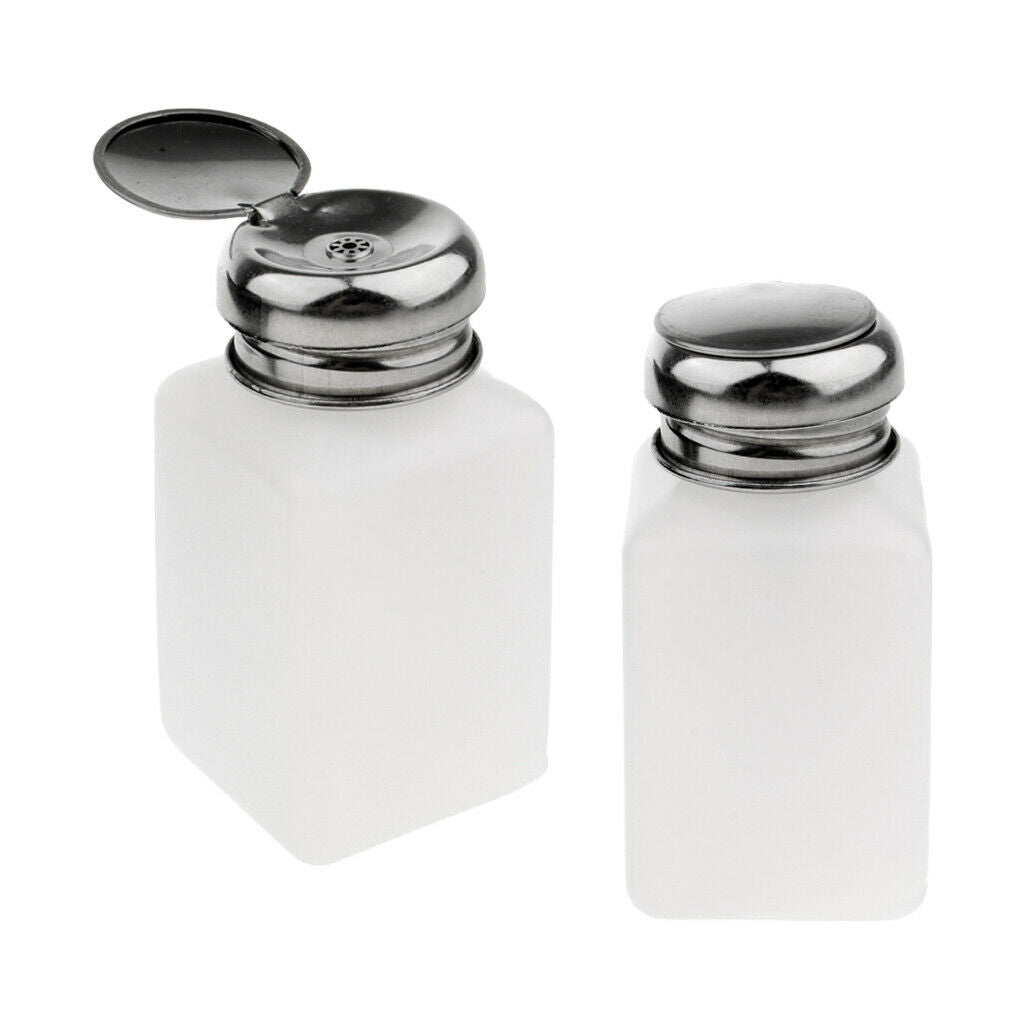 2X 2 Pcs Nail Polish Remover Pump Dispenser Press Bottle Empty Container  200ml