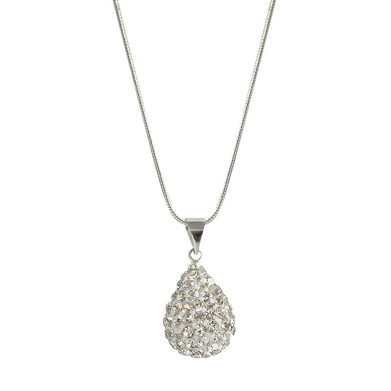Fashion Crystal Ball Waterdrop Necklace Earrings Jewelry Set For Wedding .l8