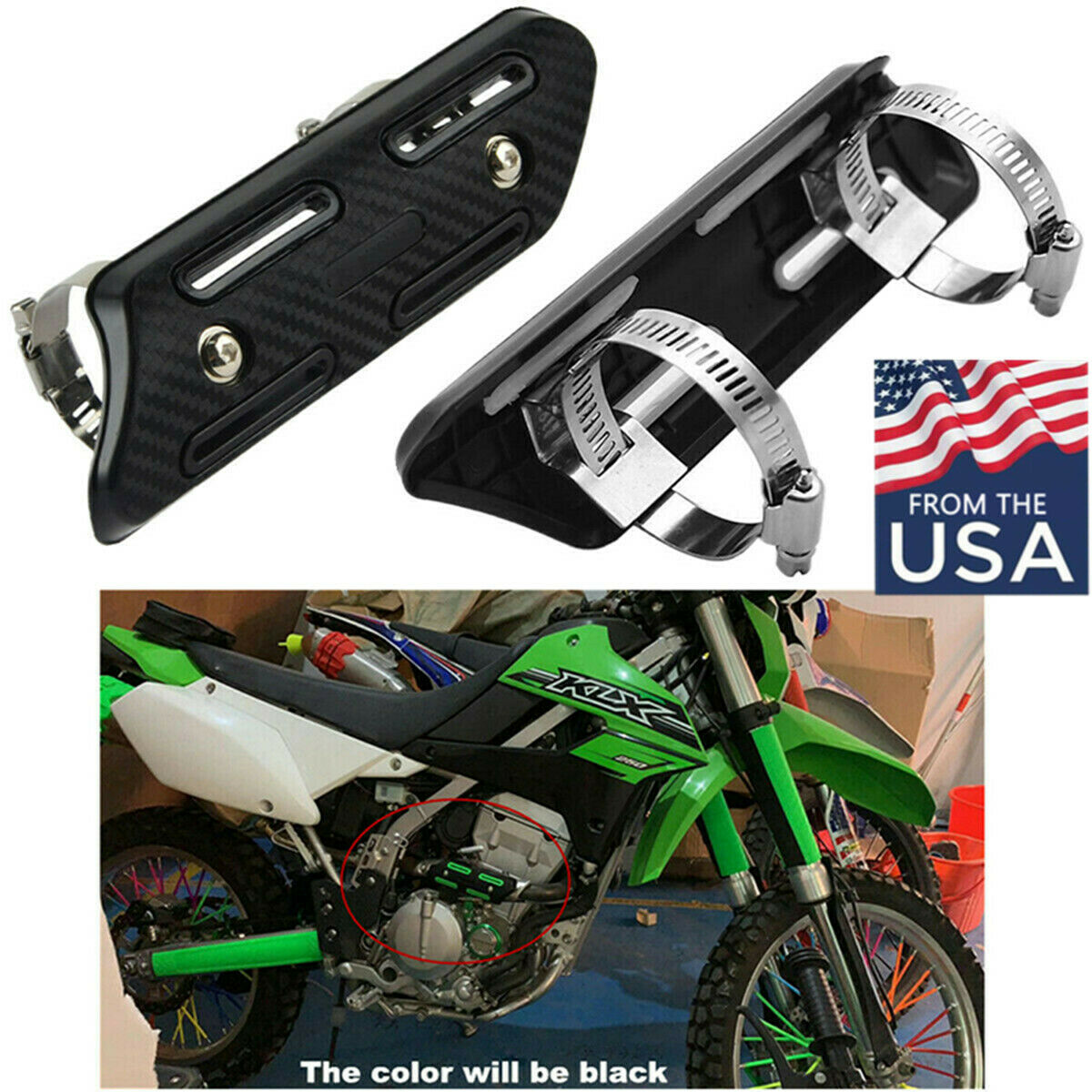25mm-51mm Carbon Fiber Apparence Motorcycle Mid Exhaust Pipe Heat Isolated Guard