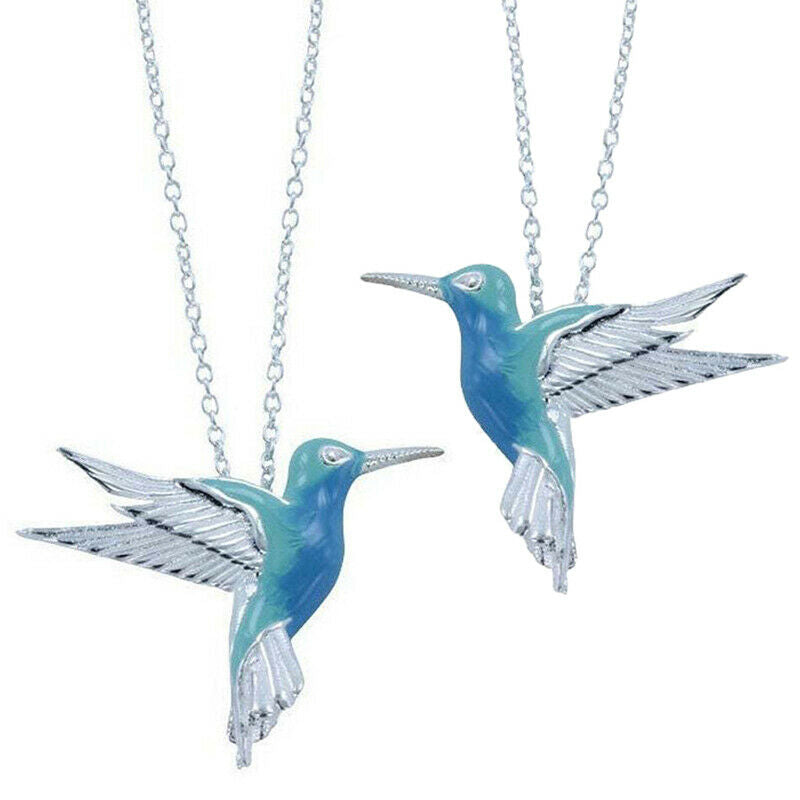 2021 Unique Style Fashion Blue Hummingbird Bird Pendant Choker Necklace J.l8
