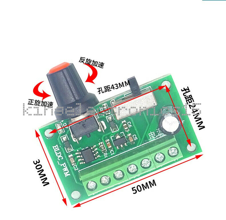 DC 12V/24V Inner Driver Brushless Motor PWM Speed Controller CW CCW Brake NEW