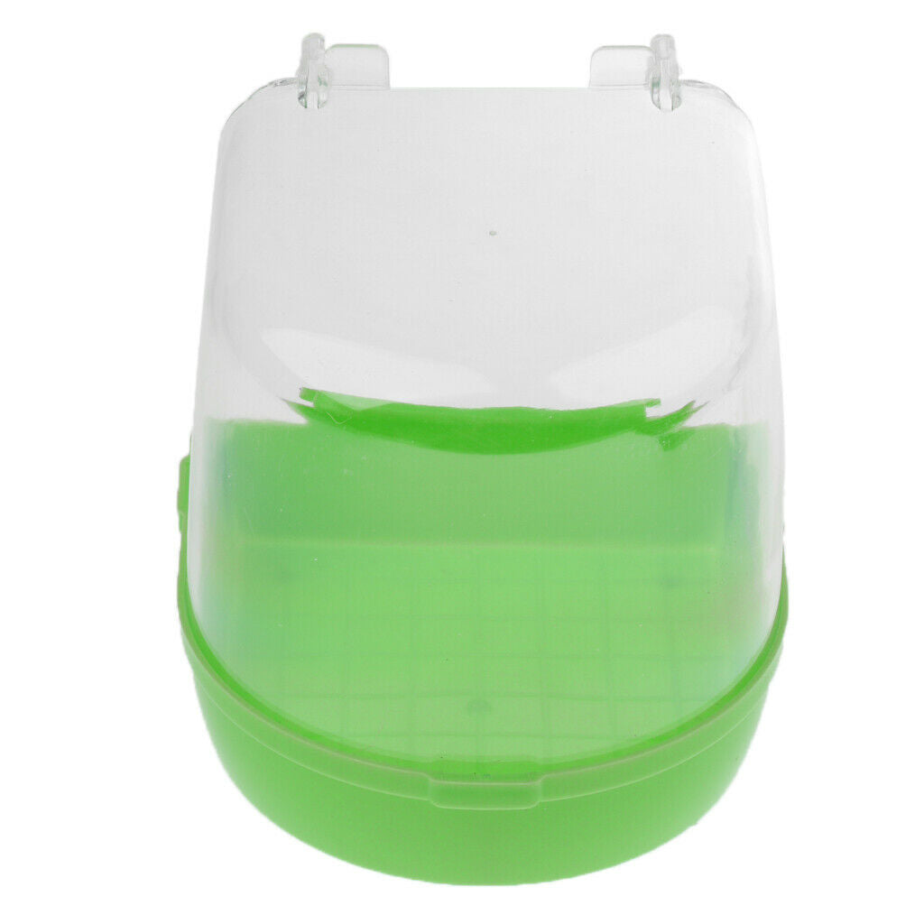 2x Bird Bathtub Bath Box Bowl Cage Accessory for Parrots Crested Myna Green