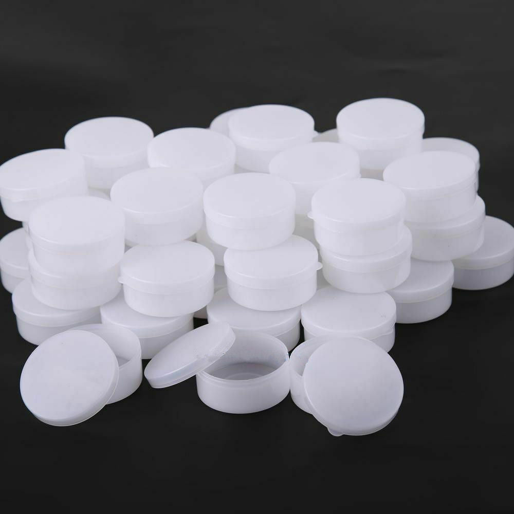 50Pcs 10Grams Cosmetic Empty Sample Small Containers Jar Makeup White