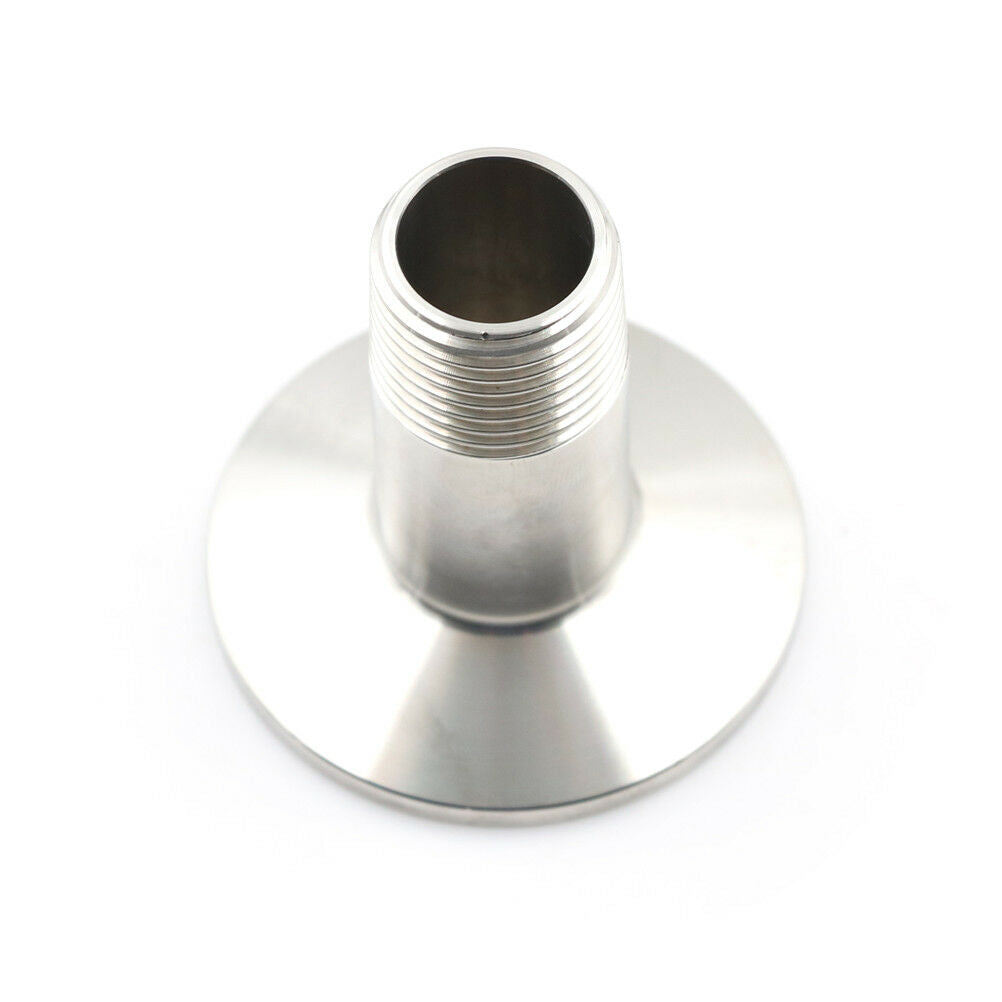 1/2" Sanitary Male Threaded NPT Ferrule Pipe Fitting to 1.5" Tri-Clamp SS304N SJ