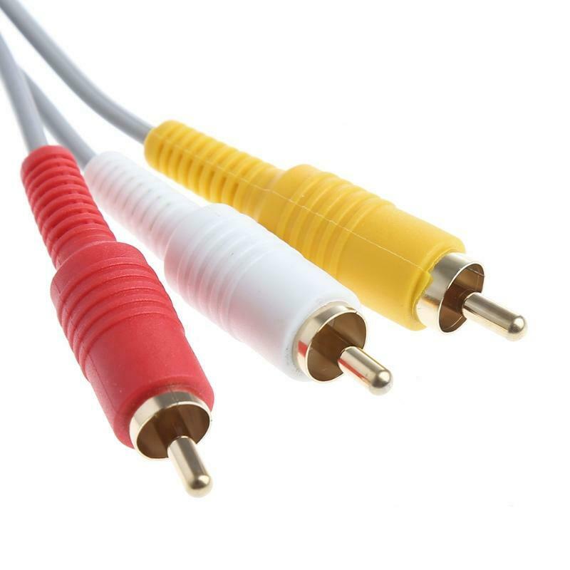 Audio Video AV Stereo 3 RCA Composite Cable 1.8M For Wii Game Console