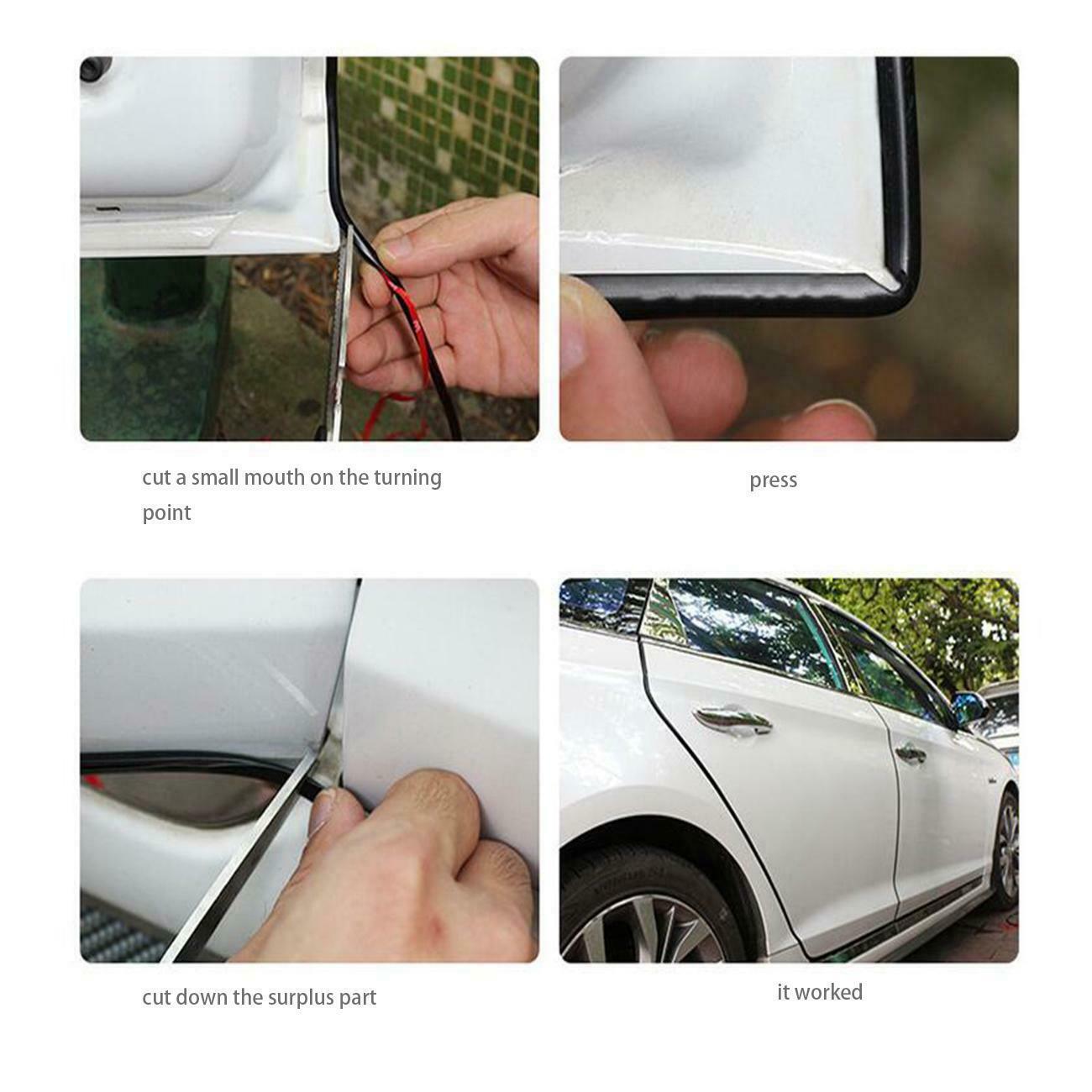 BLACK 5M Car Door Edge Protector Strips Moulding Trim Scratch Guard U Profile