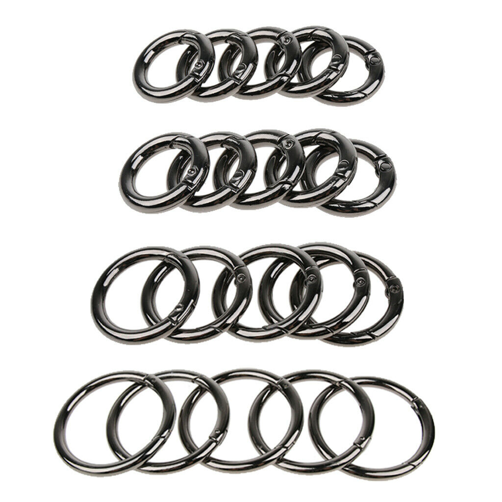 20Pcs Metal Quick Release Ring Buckle Spring Snap Locking Carabiner Keychain