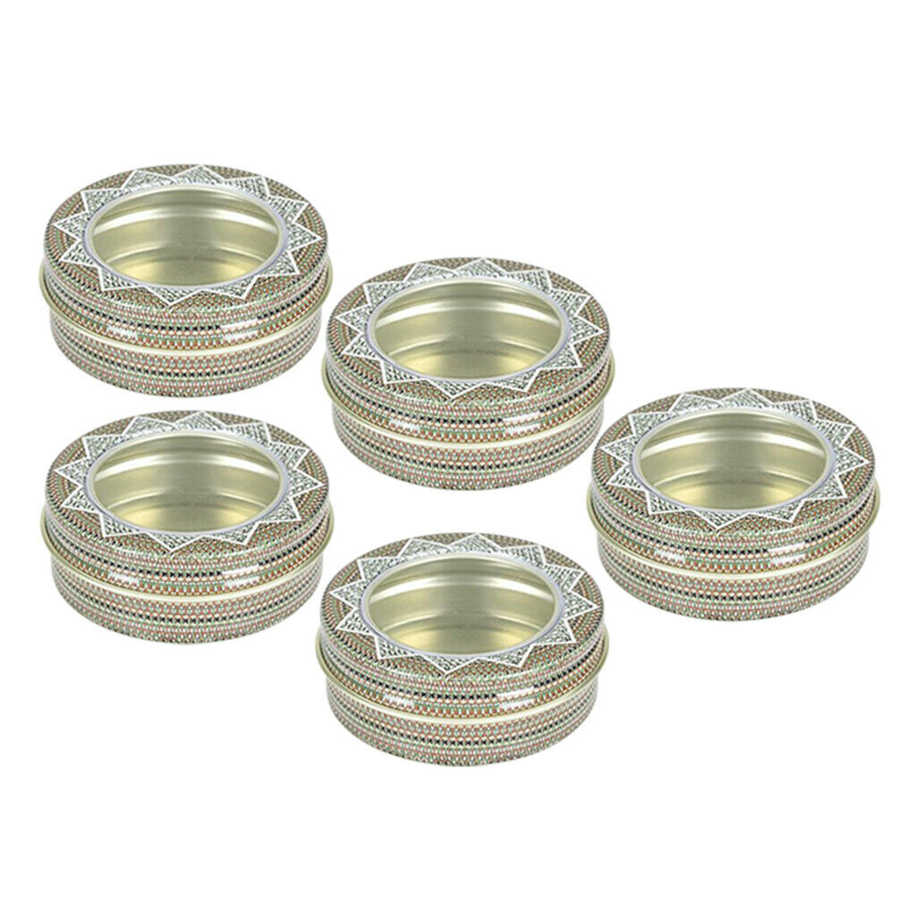 Multi-Use Empty Storage Tin Container, 5 Pack Aluminum Tin Jar with Screw Lid