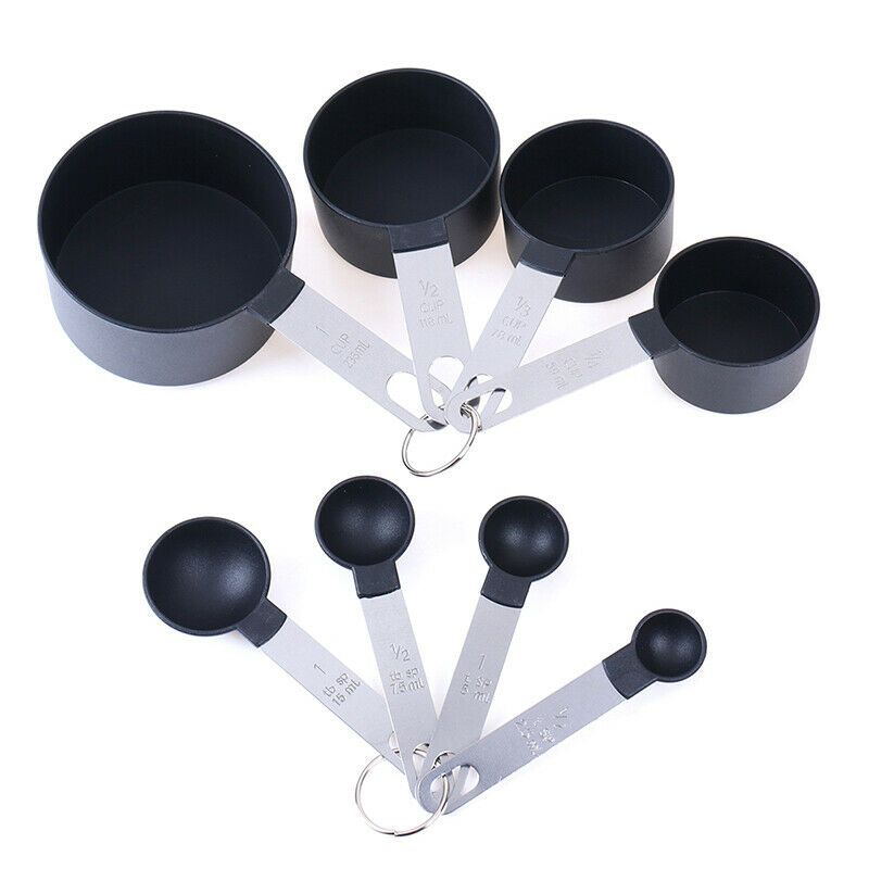 8Pcs/set Stainless Steel Measuring Cups and Spoons Set Kitchen Baking Gadget DD
