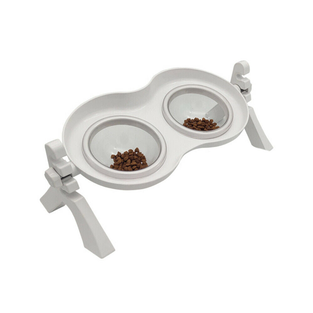 Elevated Pet Dog Cat Bowls Double Pet Feeders Adjustable Food Water Bowl