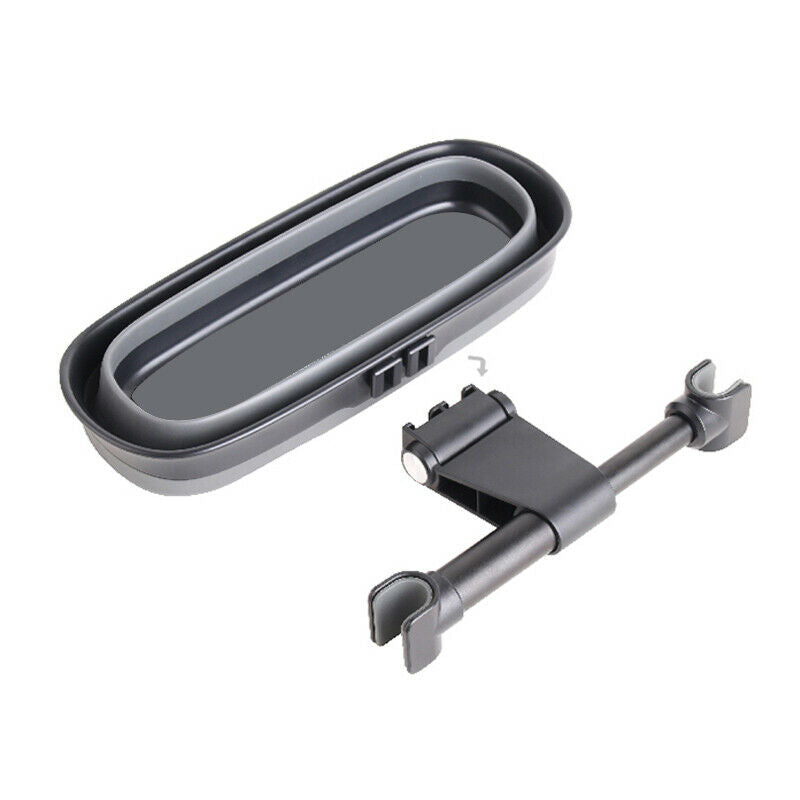 Car Seat Back Headrest Storage Box Pocket Folding Cup Holder Food Tray Trash Can