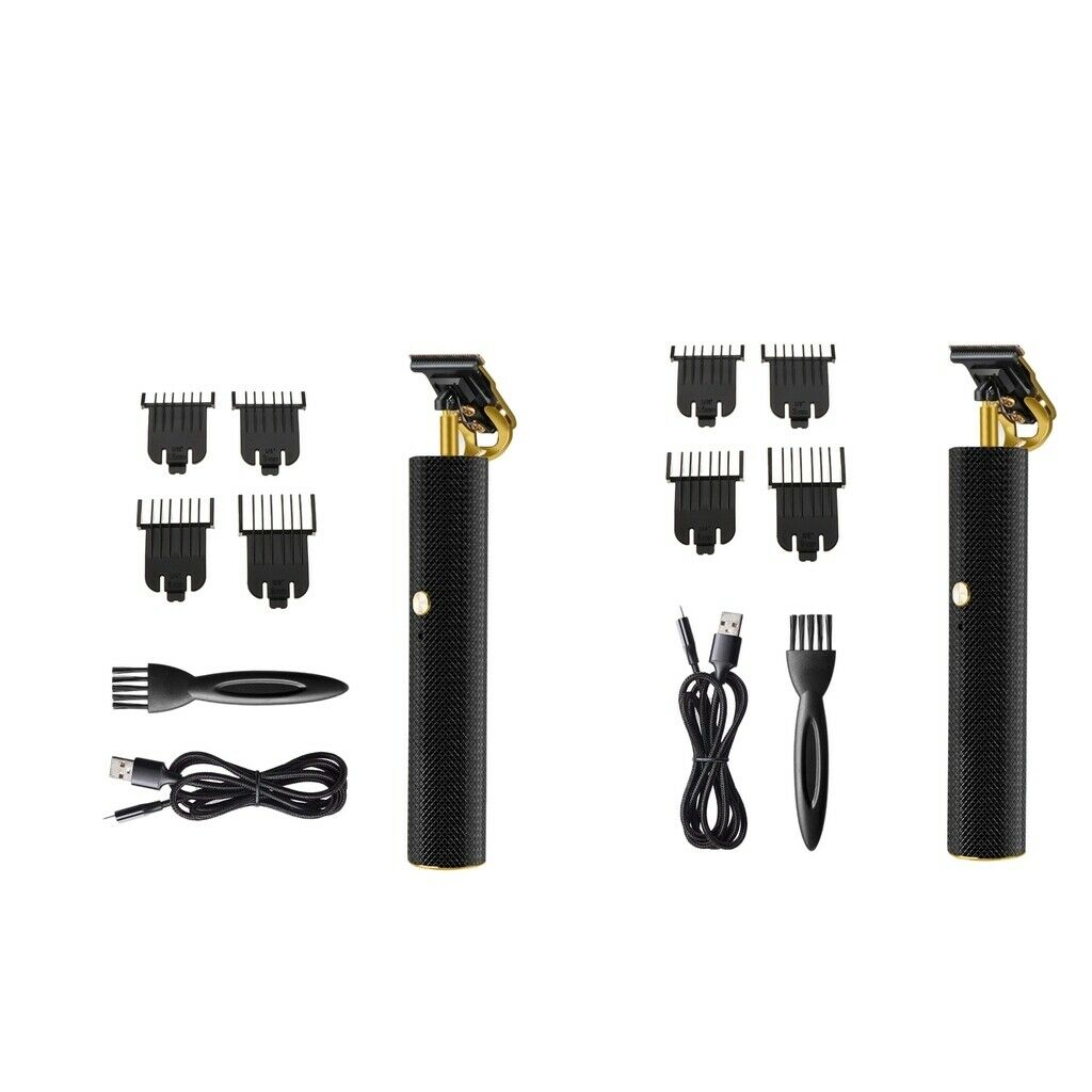 2Pcs Professional Mens Electric Hair Clipper 2-Speed Cordless Trimmer Set
