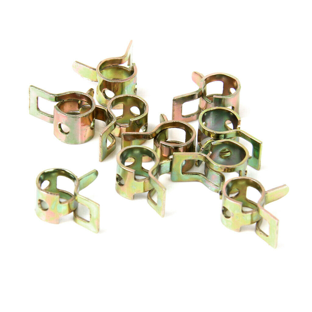 10 Pieces Spring Clips Fuel Hose Line Water Pipe Air Tube Clamps Fasteners