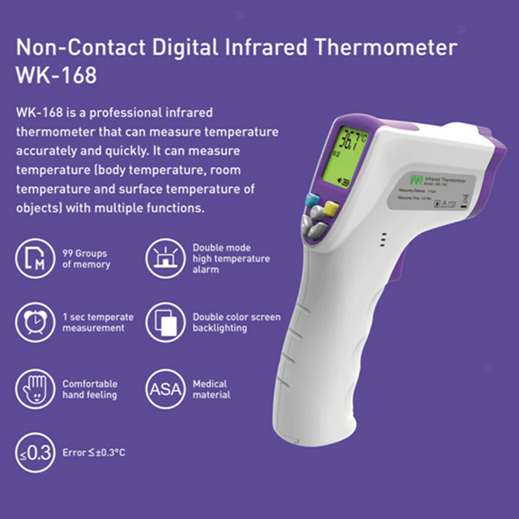 Baby Kids Forehead Thermometer LCD No Touch Body Fever Alarm Temp Measure