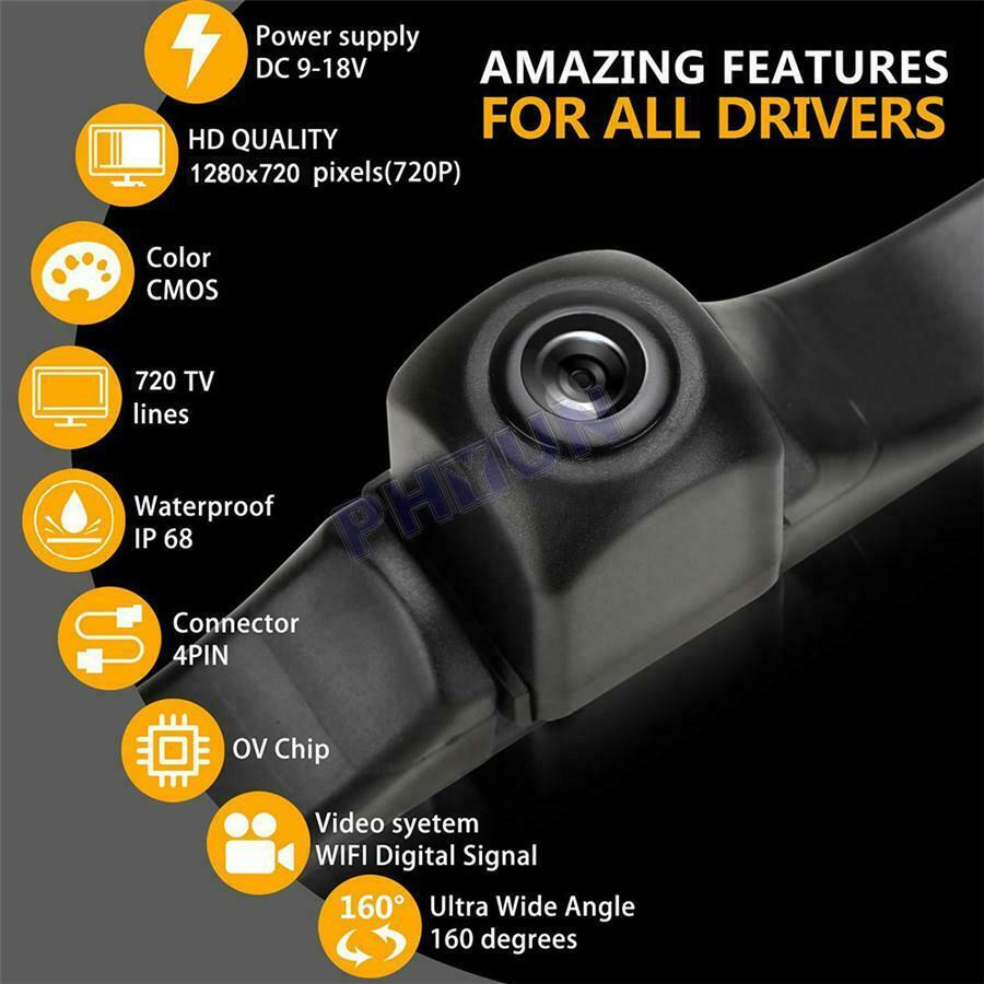 720P 170 Degree Car Rear View Camera w/ Night Look Wifi connection Universal