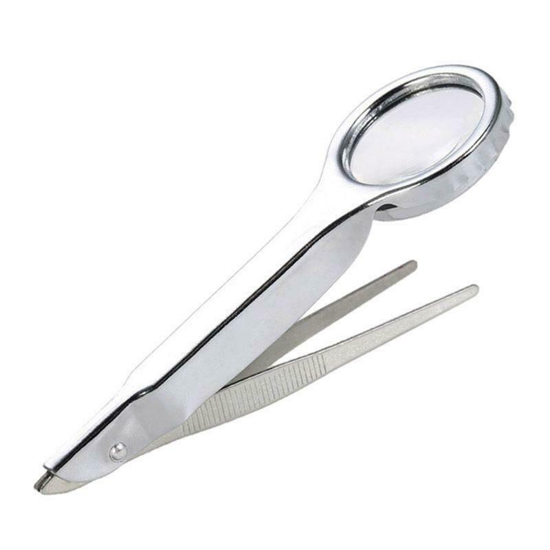 10X Handheld Magnifying Glass Portable Magnifier with Precision Tweezers Loupe