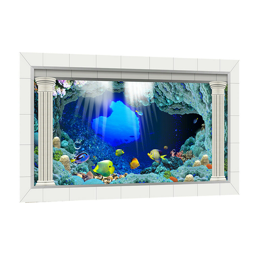 Aquarium Fish Tank Landscape Decor Poster Fish Tank Wall Background 30x61cm
