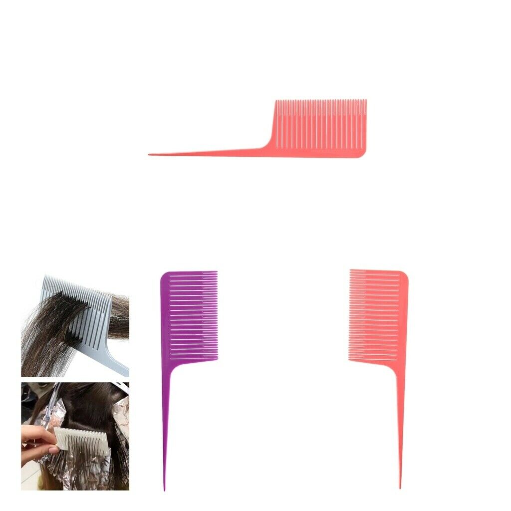 3 Pieces Plastic Weave Highlighting Foiling Hair Comb Dyeing Hairdressing
