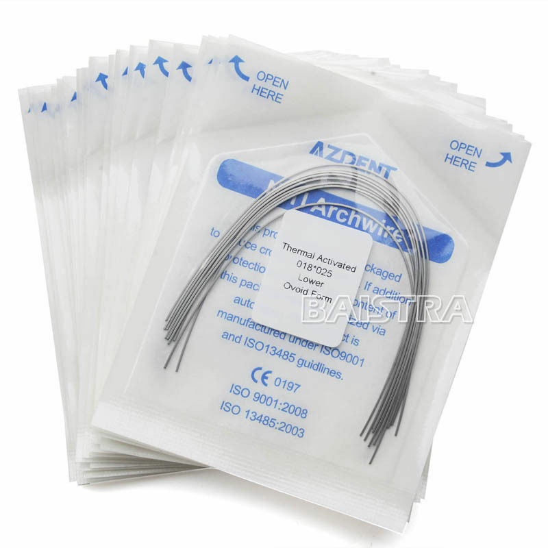 50 Packs Dental Orthodontic Heat Thermal Activated Niti Rectangular Arch Wires