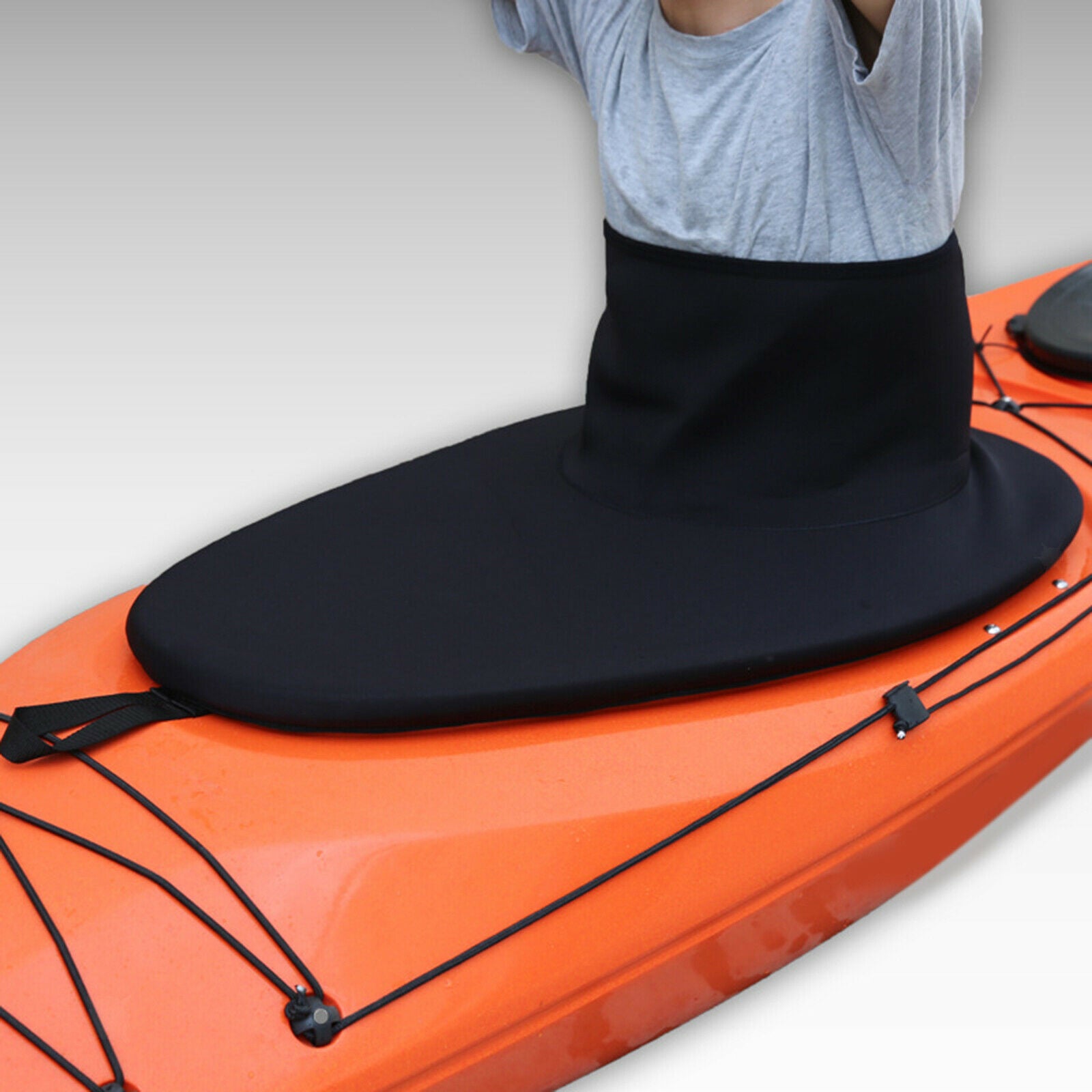 Universal Kayak Spray Skirt Hatch Cover Kayaking Canoeing Equipment Black