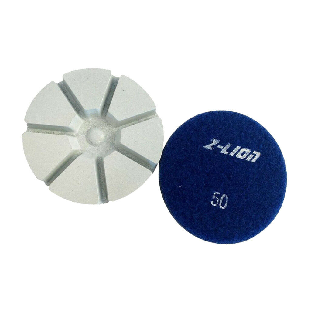 3 inch Dry Diamond Polishing Pads 10mm Thick Stone Concrete 50# deep blue