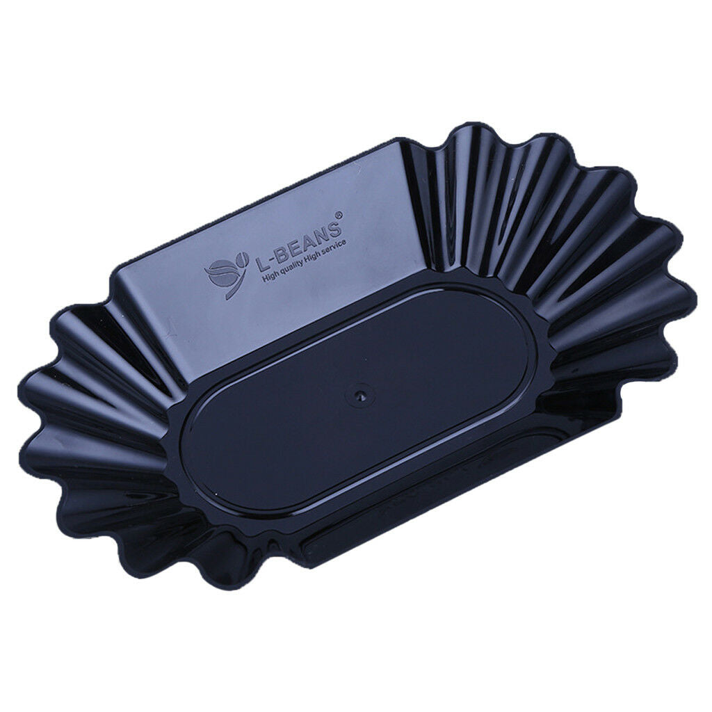 Food-grade Plate Oval Coffee Bean Tray for Coffee Beans Display Blackt x 6