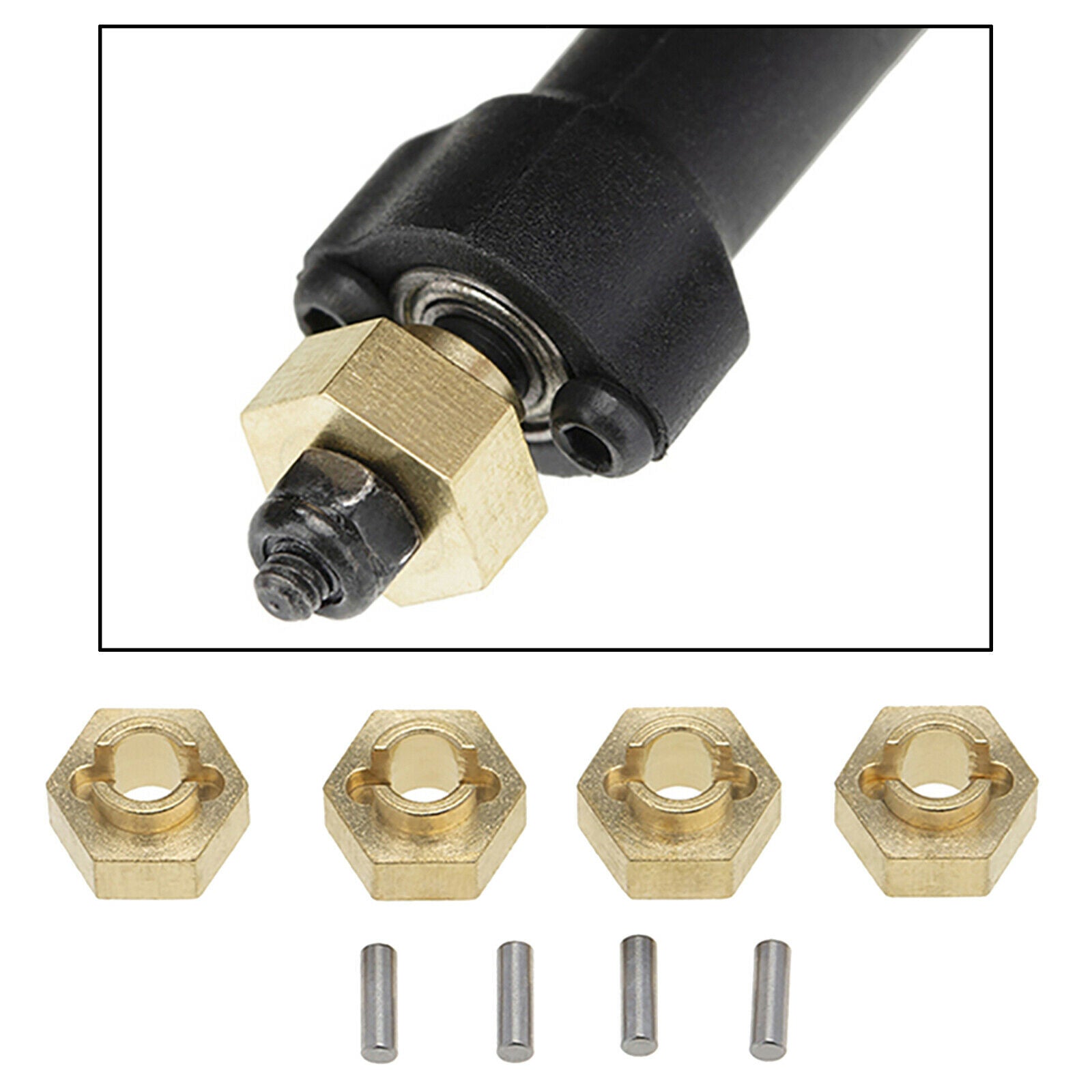 Pack of 4 Brass Internal Wheel Counterweight for Axial 1:24 SCX24 RC Car