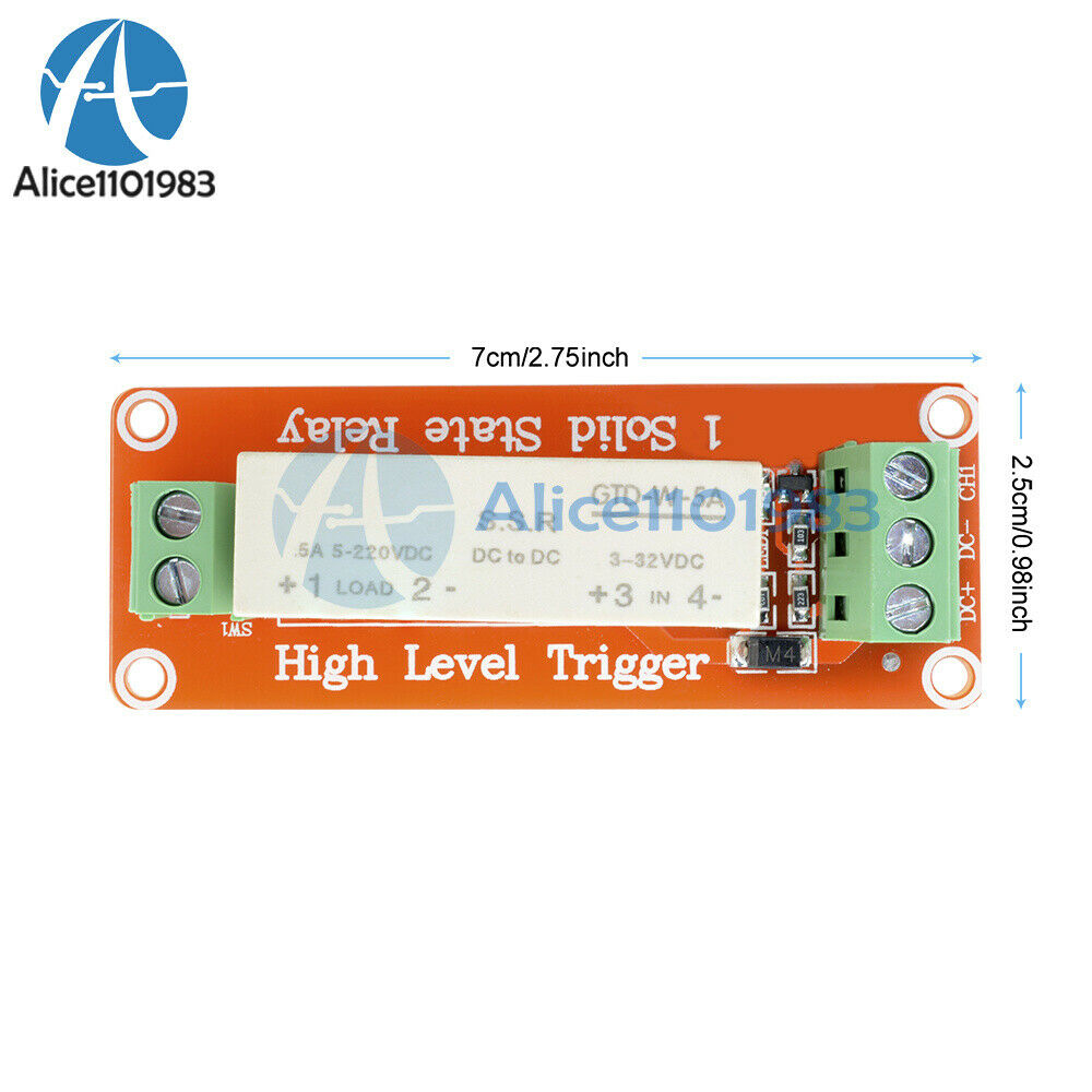 1 Channel SSR Solid State Relay High-low Trigger 5A 3-32V For Arduino Uno R3 DIY