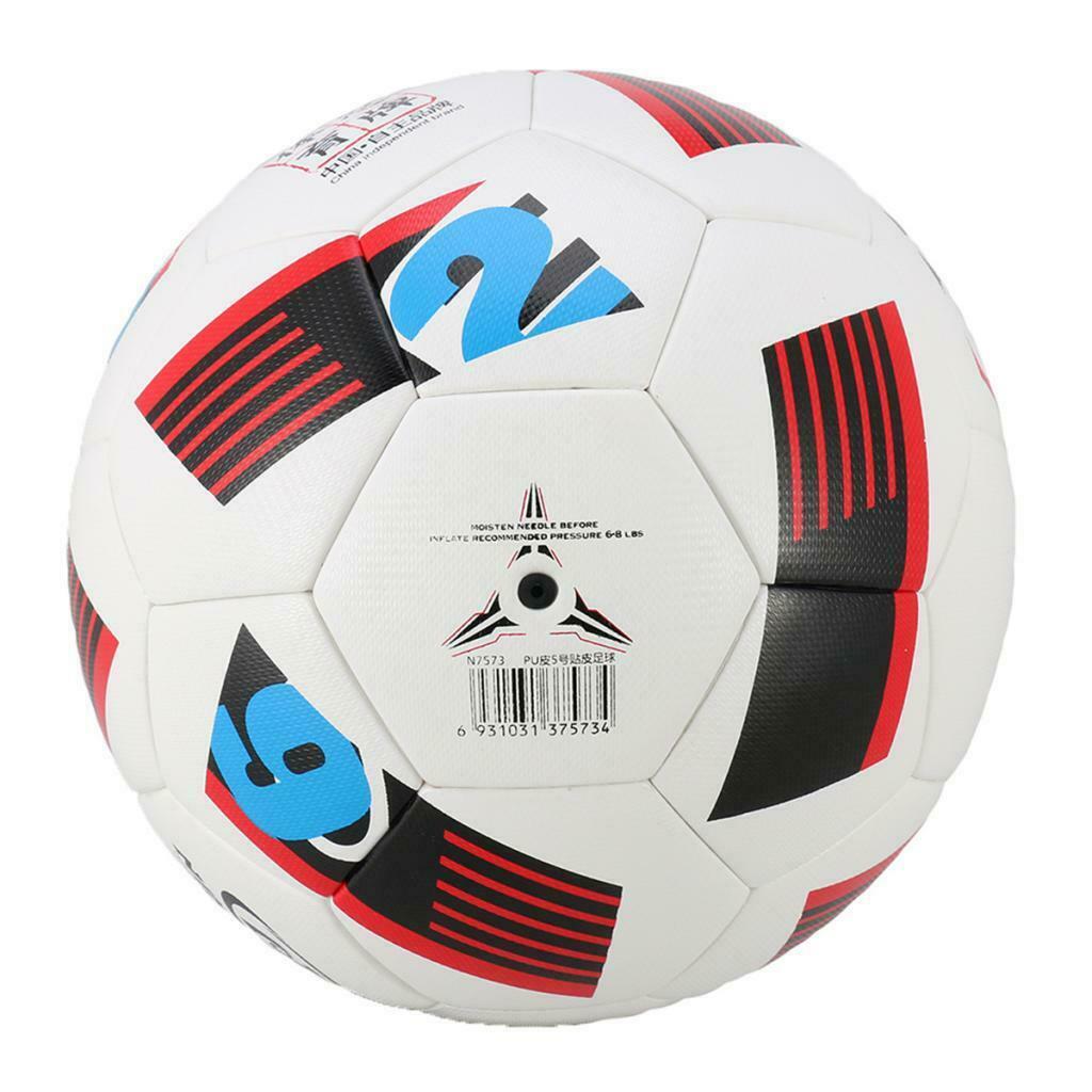 Football Soccer Ball Size 5 Standard PU Indoor Outdoor Training Balls  Red