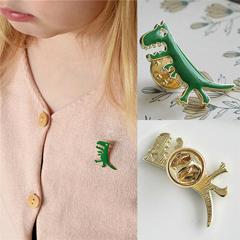 Green Dinosaur Badge Lapel Pin Brooch For Bag Backpack Accessories Kids Gi.l8