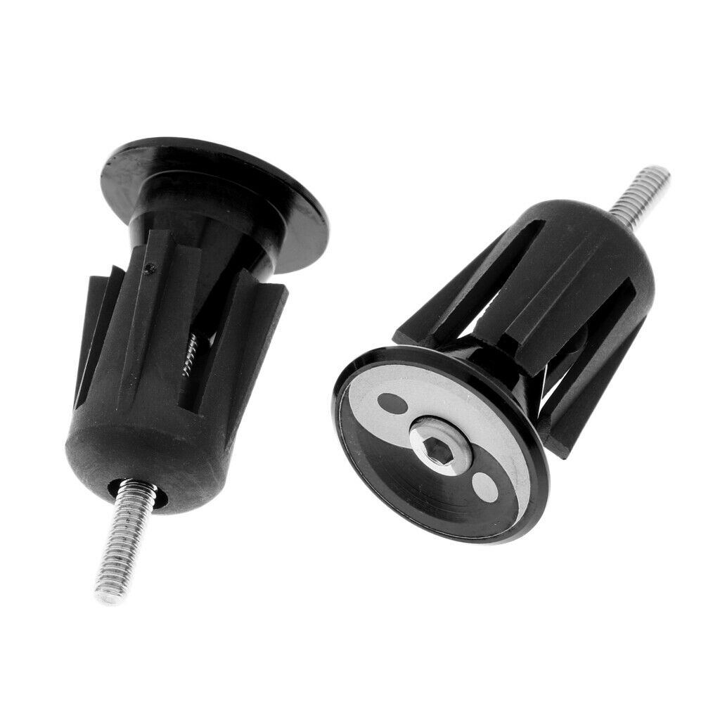 Aluminum Alloy Bicycle Handlebar Grips Cap Bike Handle Bar End Plugs Black