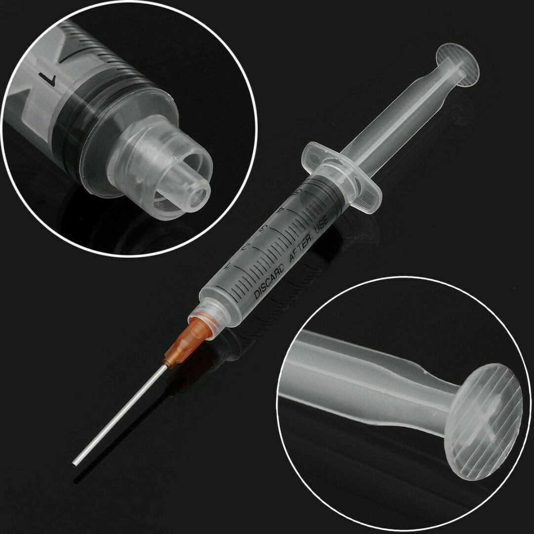 5 Set Syringe Crimp Sealed-Blunt End Tips 1.5" For Makeup DIY Glue Oil Ink 5ml