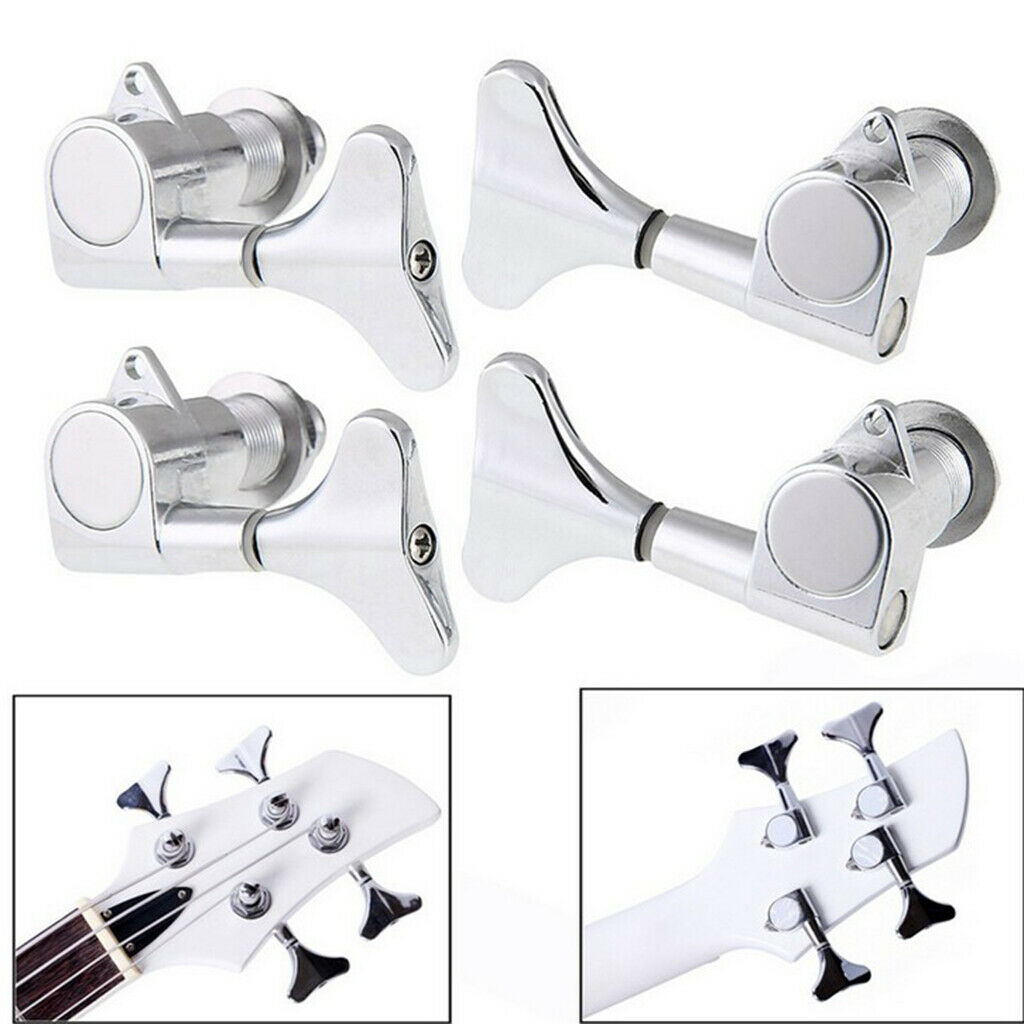 Bass Tuning Pegs Machine Heads Tuners Chrome Keys for Electric Bass 2L3R