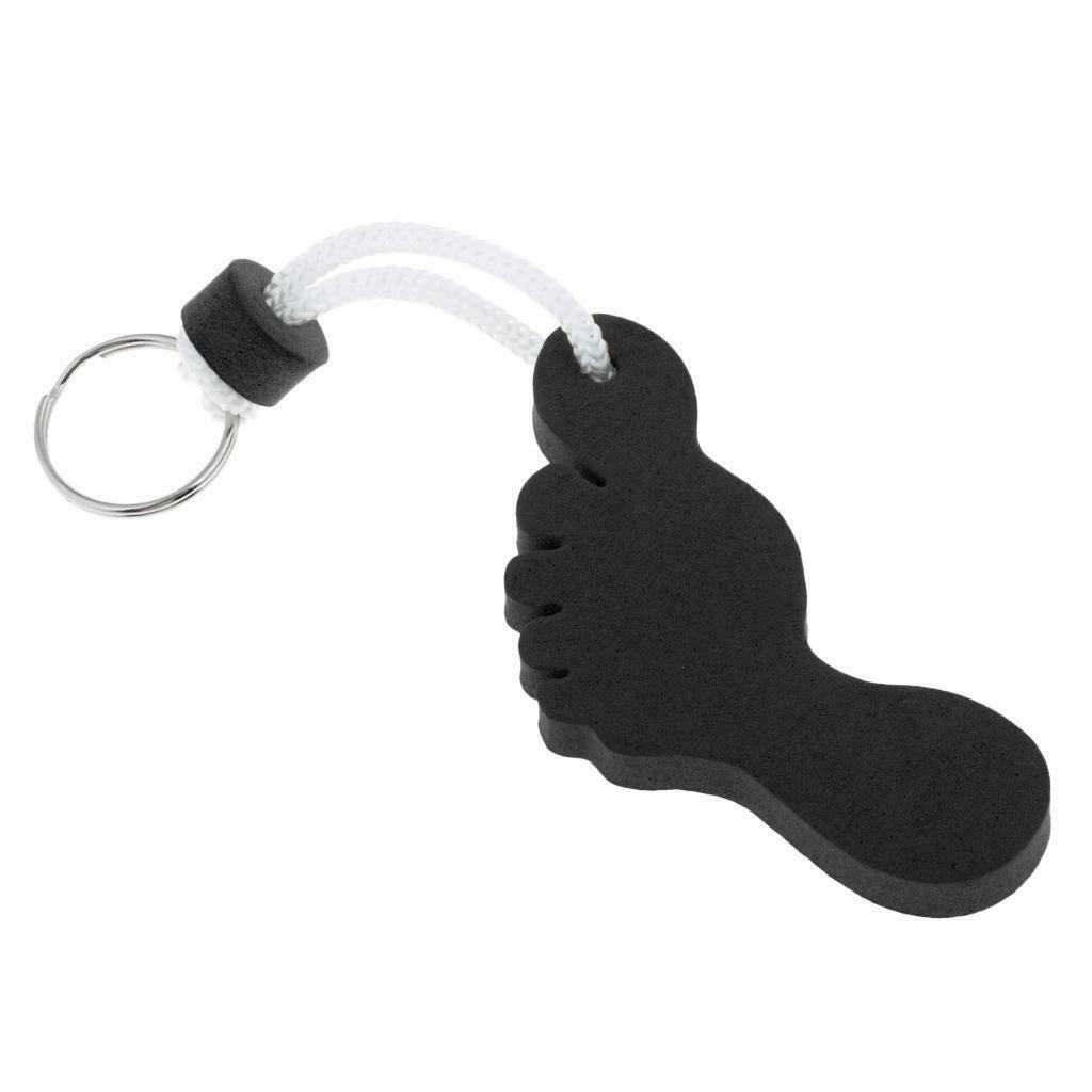 6X Foot Shaped Foam Safety Floating Keyring for Boating Yachting Sailing Black