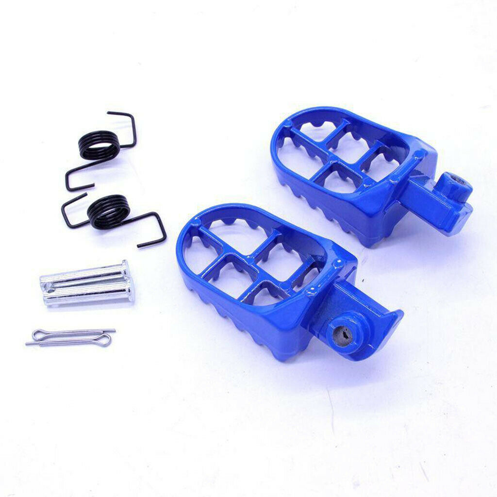 Blue Set Of Motorcycle Foot Pegs Rest Pedal For Bike