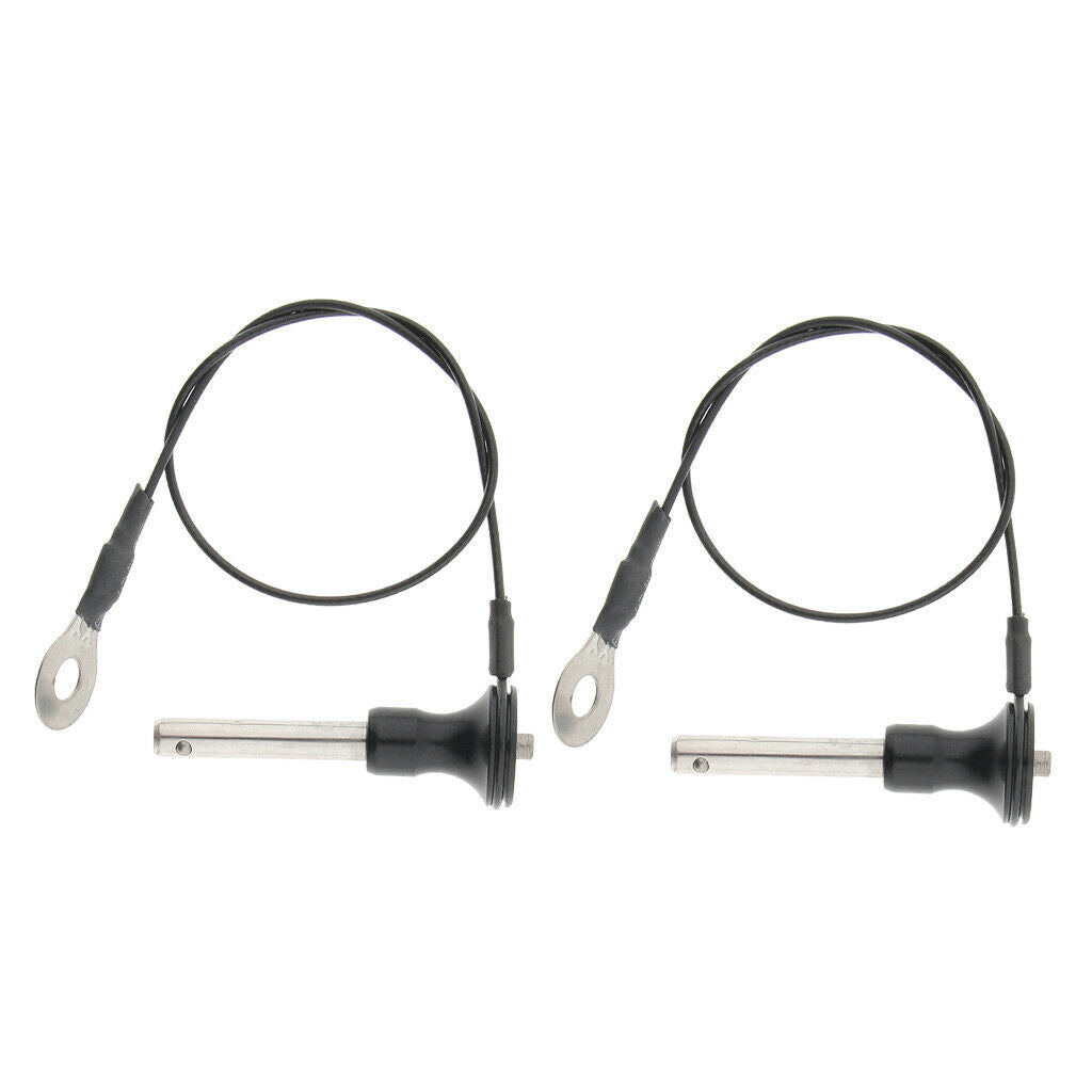 2 Pcs 8x45mm(Usable Length) Ball Lock Quick Release Pins Push Button with Wire