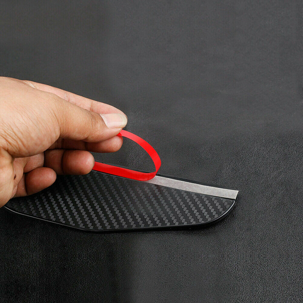2 Piece Carbon Fiber Black Mirror Rain Visor Guard For Car Auto Accessories