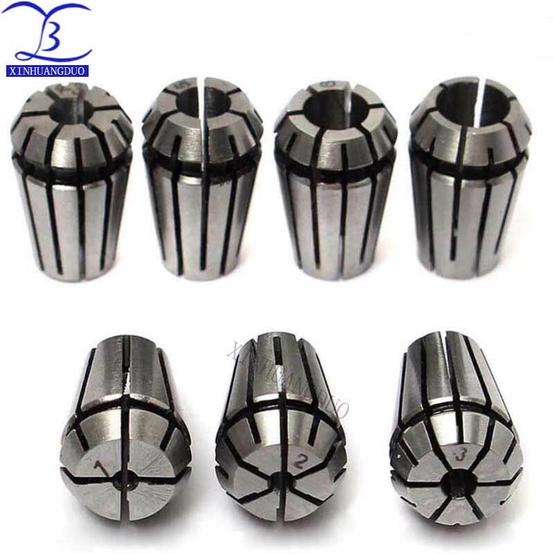 7Pcs ER11 Spring Collet Set + Lathe Tool 1-7mm Machine Accessories Workholding