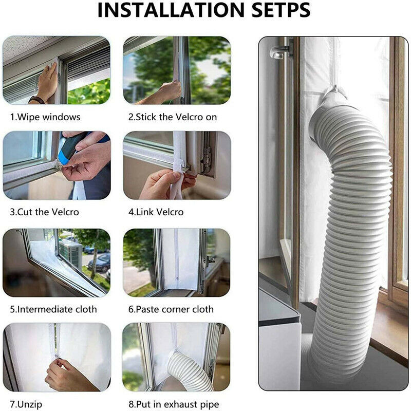 4m Airlock Sealing Portable Mobile Air Conditioner Window Sealing AccessorieBDA