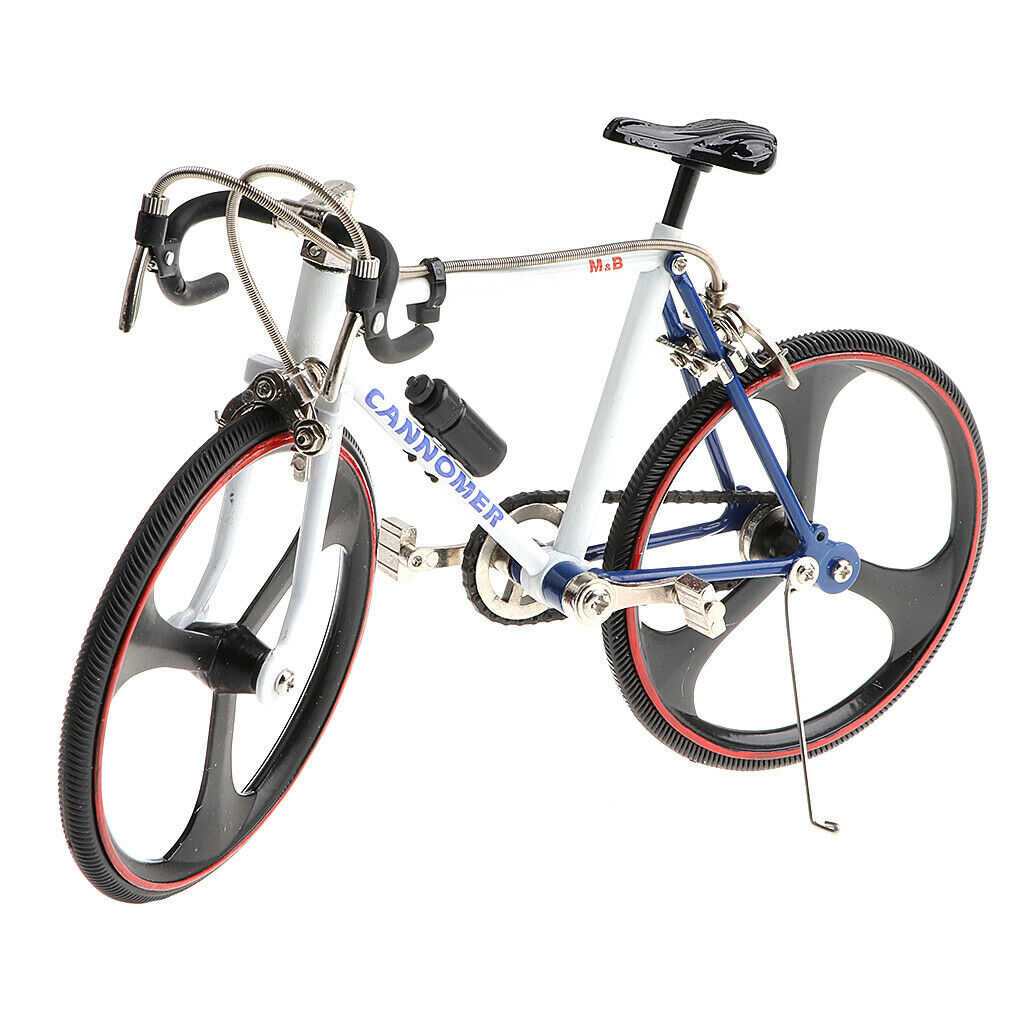 1:10 Scale Metal Decorative Bicycle Blue White Road Bike Coffee Bar Decor