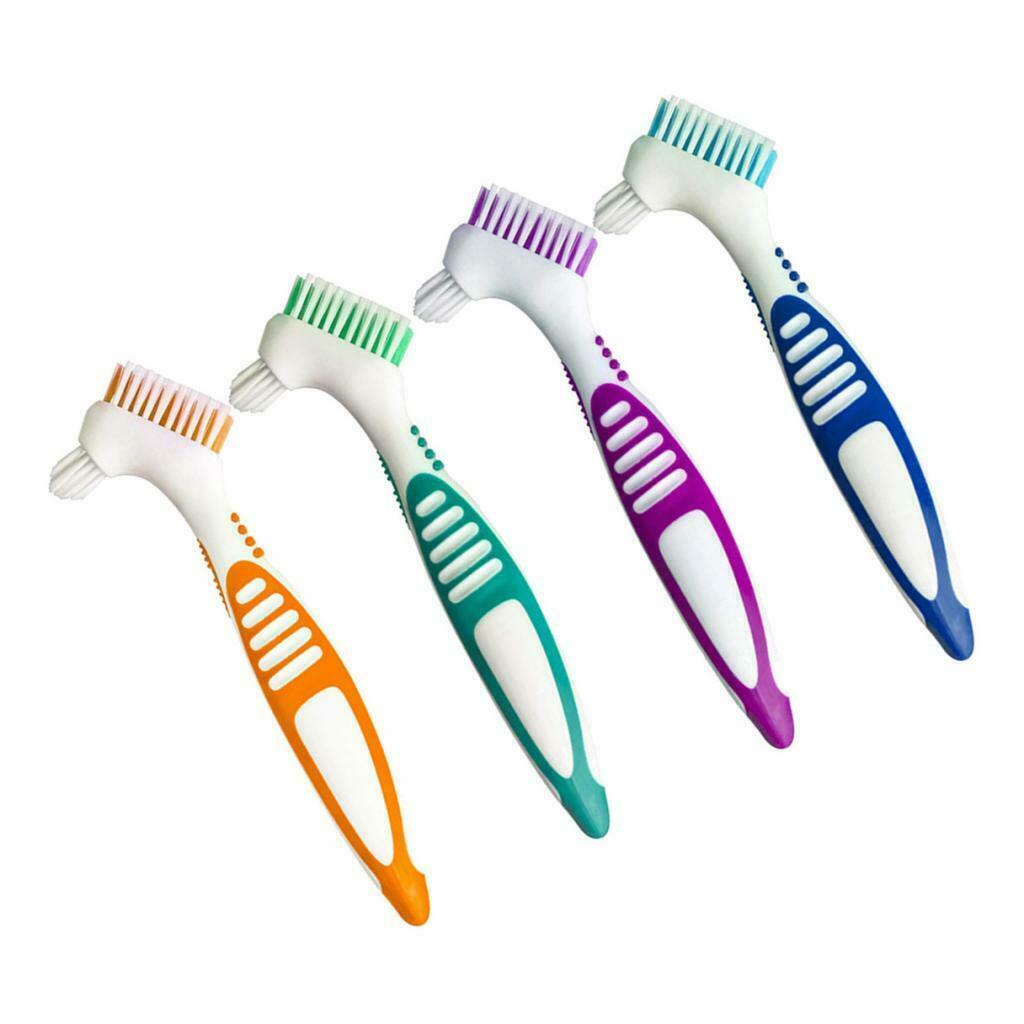 4x Denture Dedicated Brushes Food Residue Removal Oral Care Toothbrush