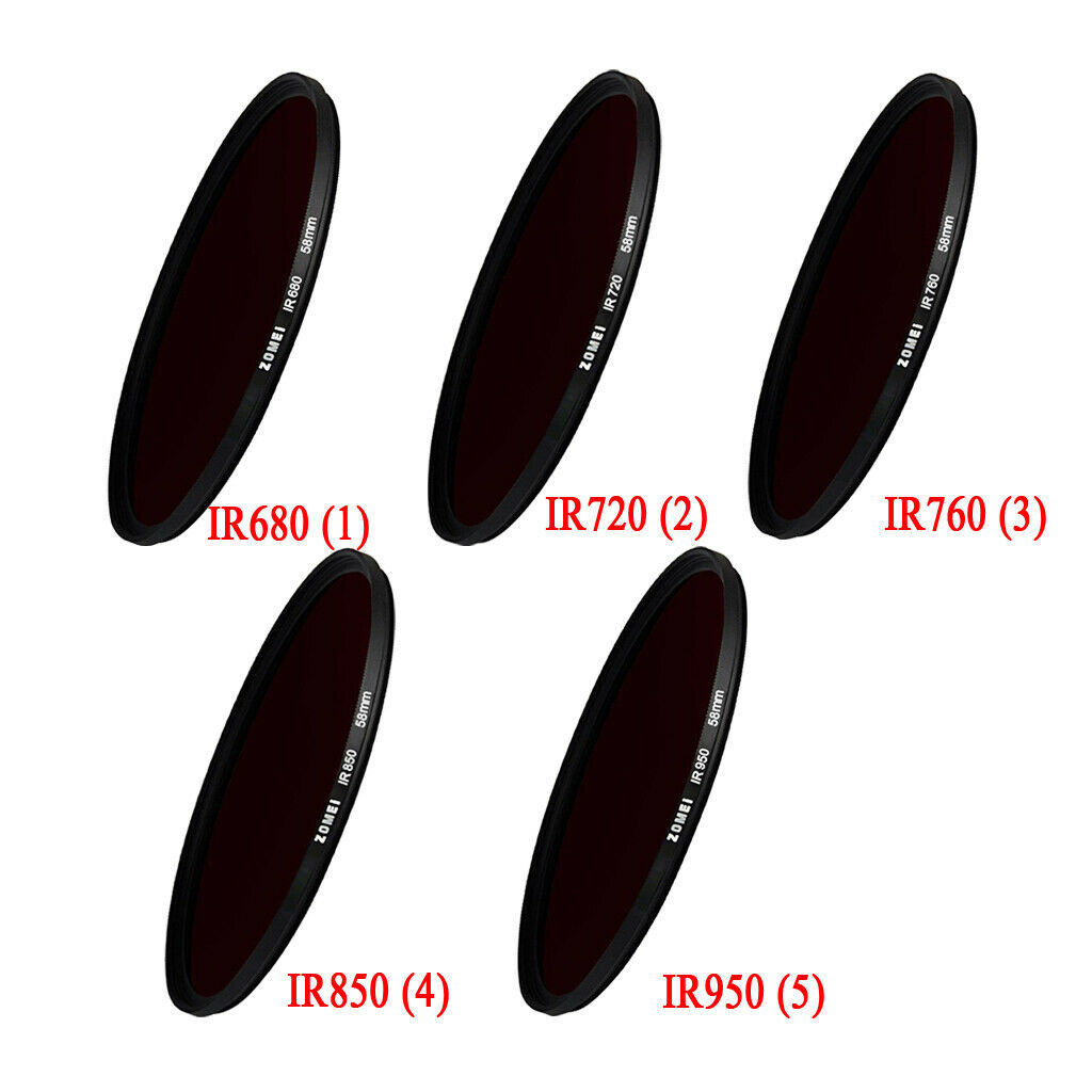 Zomei 58mm 680/720/760/850/950NM Infrared X-RAY IR Filter for Cameras  950nm