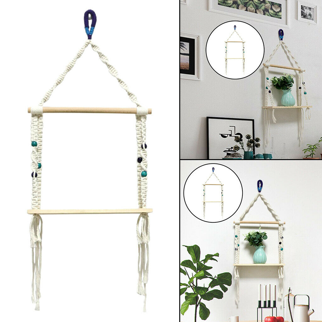 Bohemian Tapestry Shelf Wall Hanging Floating Rack Backdrop Decoration Craft