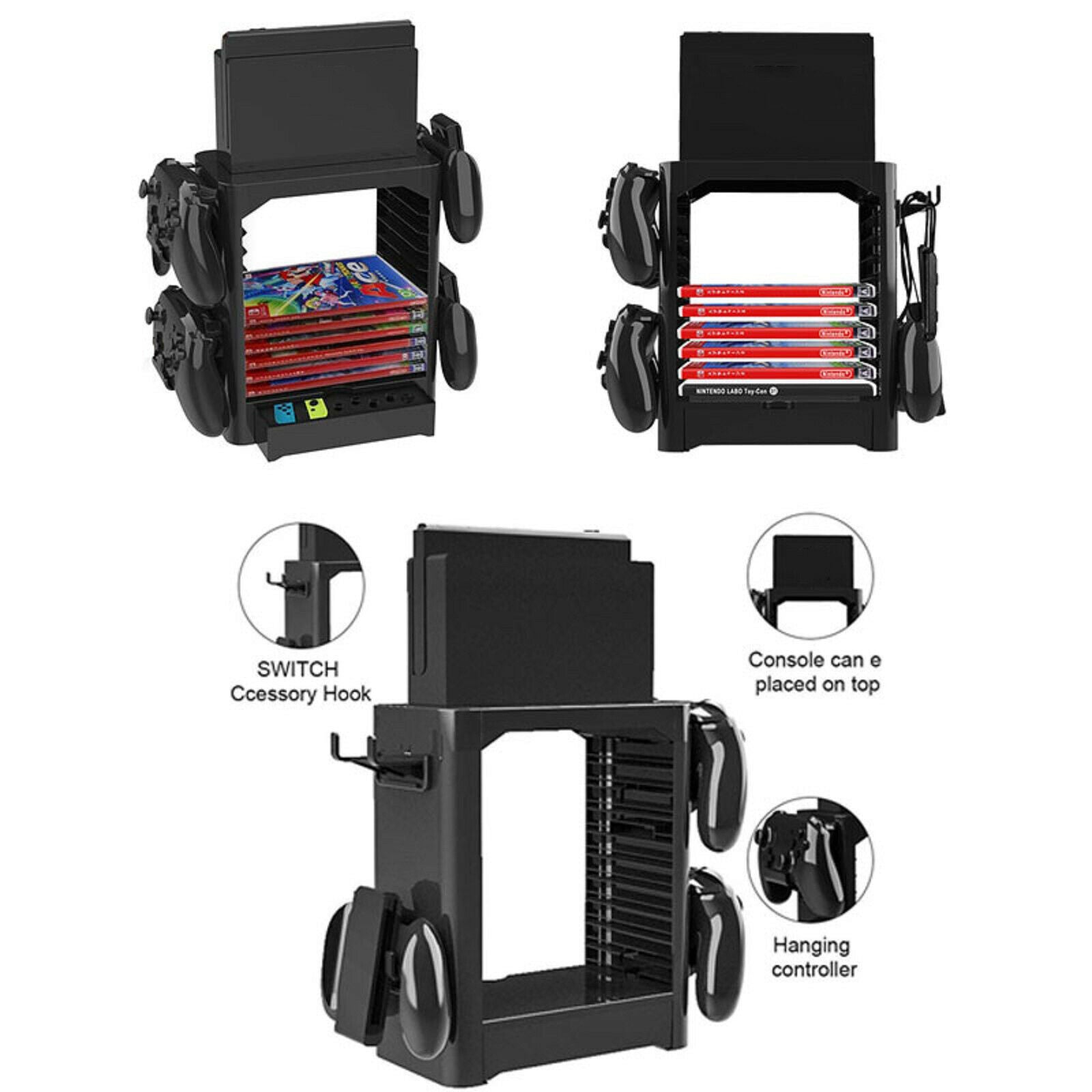 Multi-Function Storage Bracket Shelf for Gaming Switch Disc Console Controller