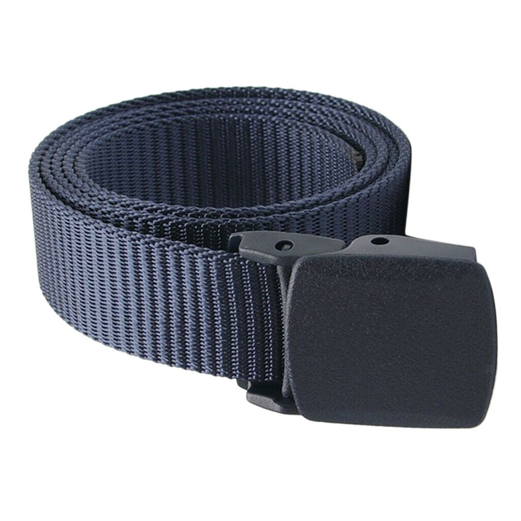 Men Women Army Nylon Belt Military Sports Web Belt Jeans Waistbelt Dark Blue