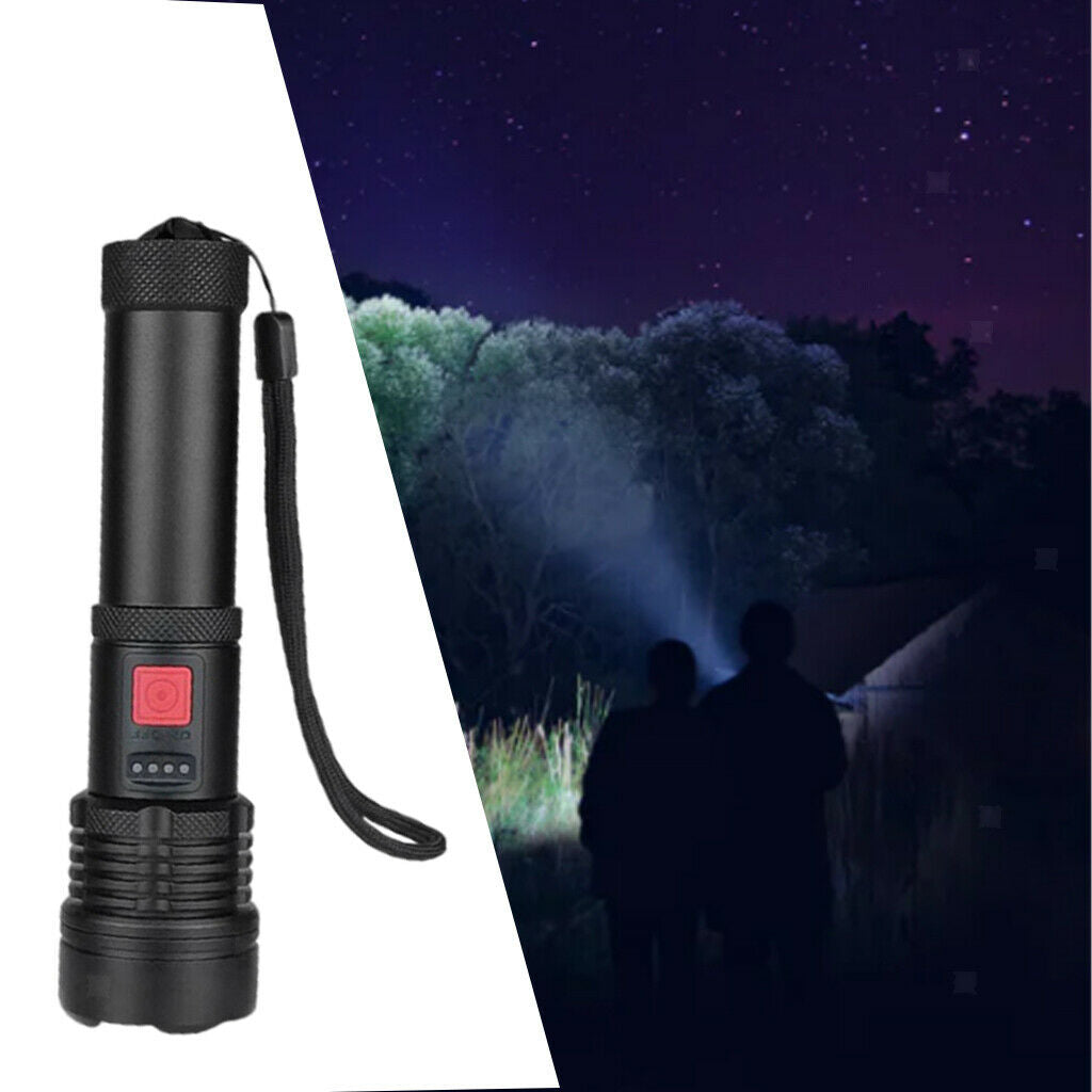 Rechargeable Handheld Battery Display Flashlights LED Zoom for Camping Lamp