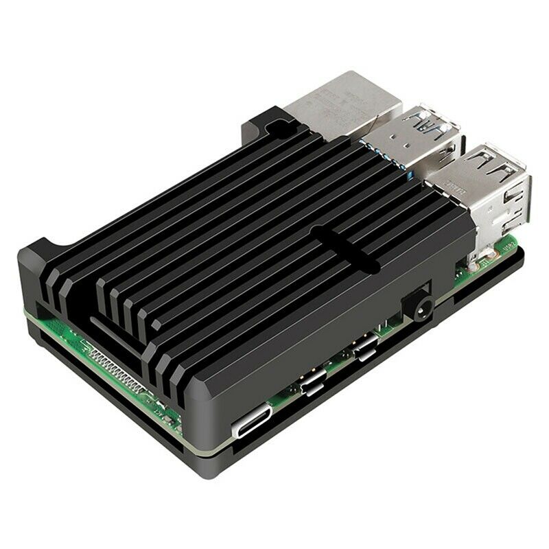 Aluminum Case for Raspberry Pi 4B Auto Cooling Metal Case with Heatsink TherN9T2